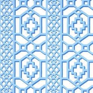 Zanzibar Trellis Blue 5006947 by Schumacher Wallpaper