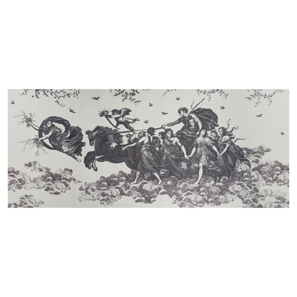 Chariot Of Dawn Toile Black 5011500 by Schumacher Wallpaper Jill Lasersohn 324.0" - Fabric Carolina -