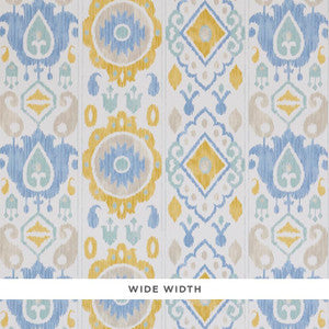 Elizia Ikat Sky & Ochre 5010711 by Schumacher Wallpaper