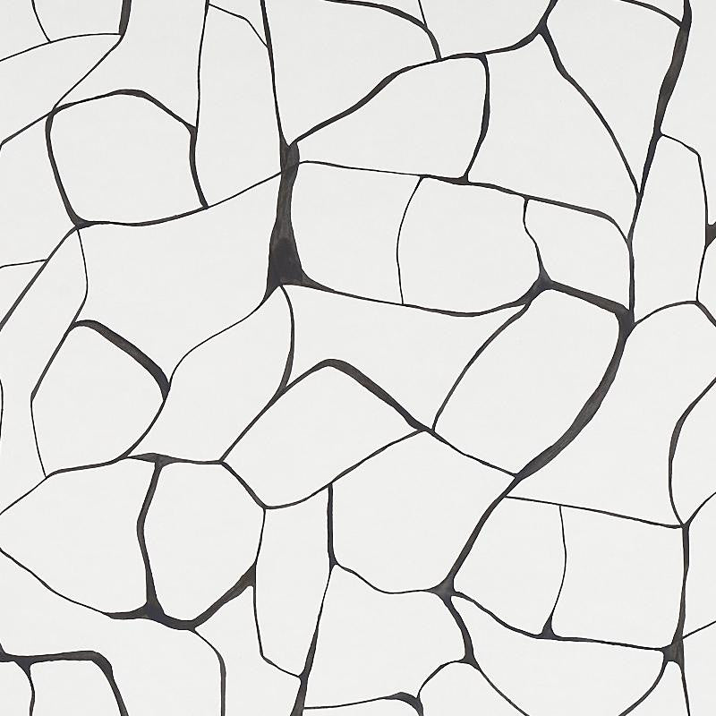 Filigree Black 5009704 by Schumacher Wallpaper New Wave: Black & White 54.0" - Fabric Carolina -