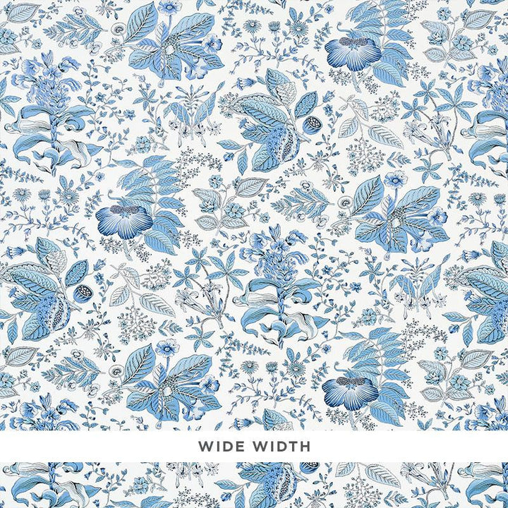 Pomegranate Botanical Blue 5010443 by Schumacher Wallpaper Schumacher Classics 18.0" - Fabric Carolina -