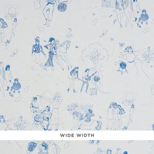 Toile De Femmes Indigo 5011081 by Schumacher Wallpaper
