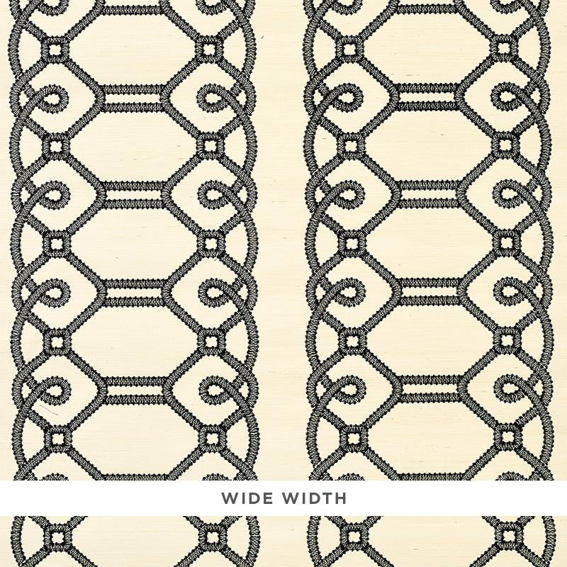 Ziz Embroidered Sisal Black 5011470 by Schumacher Wallpaper Happy Together 15.75" - Fabric Carolina -