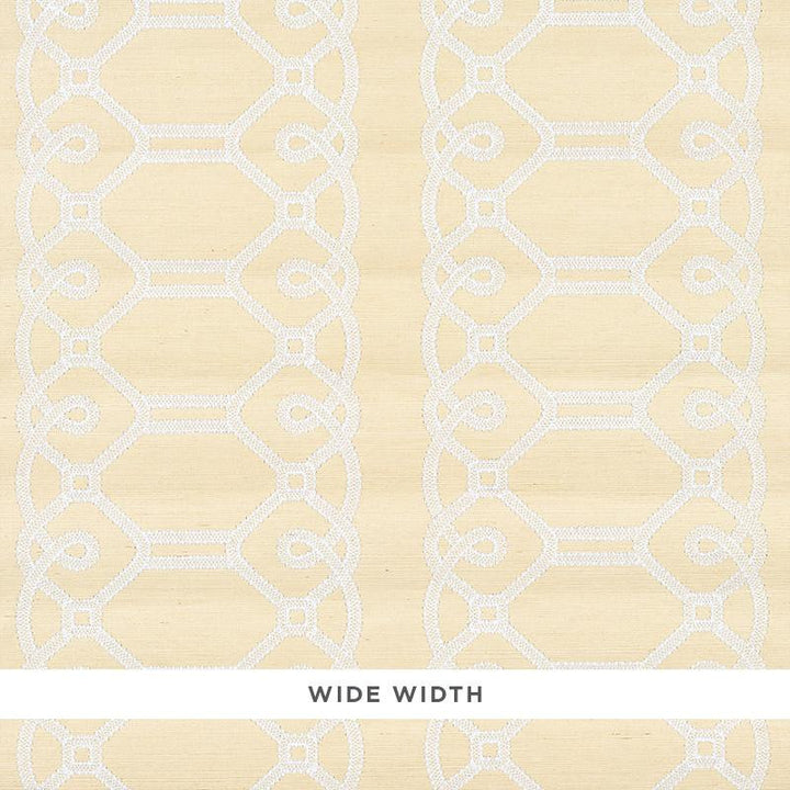 Ziz Embroidered Sisal Neutral 5011471 by Schumacher Wallpaper Happy Together 15.75" - Fabric Carolina -