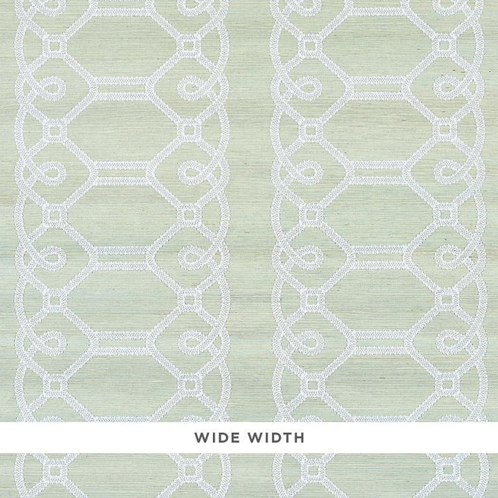 Ziz Embroidered Sisal Mineral 5011472 by Schumacher Wallpaper Happy Together Ii 15.75" - Fabric Carolina -