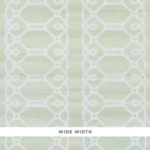 Ziz Embroidered Sisal Mineral 5011472 by Schumacher Wallpaper