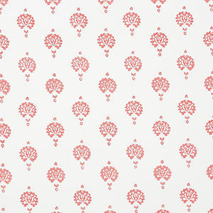 Dahlia Hand Blocked Print Red 5011232 by Schumacher Wallpaper