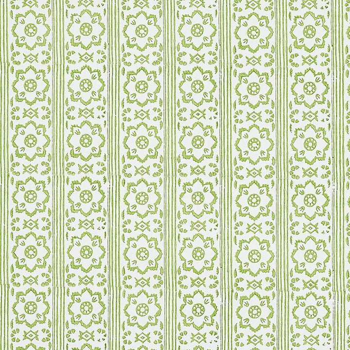 Sunda Hand Blocked Print Leaf 5011220 by Schumacher Designer Wallpaper Jacaranda 2.5" - Swanky Fabrics -