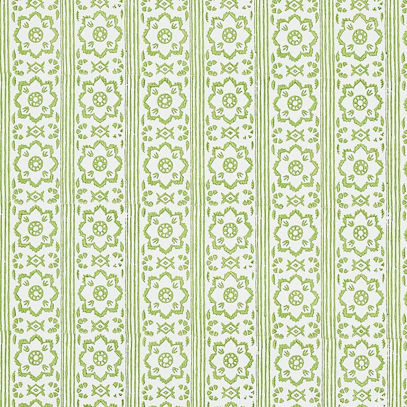 Sunda Hand Blocked Print Leaf 5011220 by Schumacher Wallpaper Jacaranda 2.5" - Fabric Carolina -