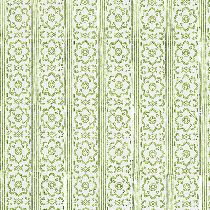 Sunda Hand Blocked Print Leaf 5011220 by Schumacher Wallpaper Jacaranda 2.5" - Fabric Carolina -