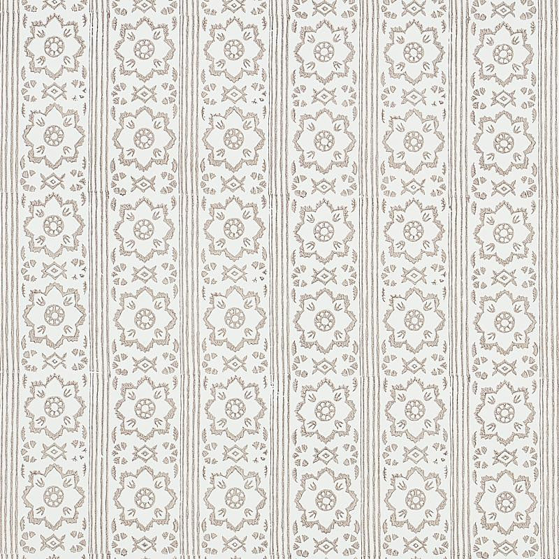 Sunda Hand Blocked Print Grey 5011221 by Schumacher Designer Wallpaper Jacaranda 2.5" - Swanky Fabrics -