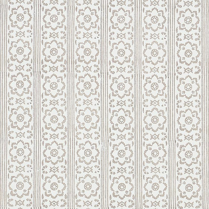 Sunda Hand Blocked Print Grey 5011221 by Schumacher Designer Wallpaper Jacaranda 2.5" - Swanky Fabrics -