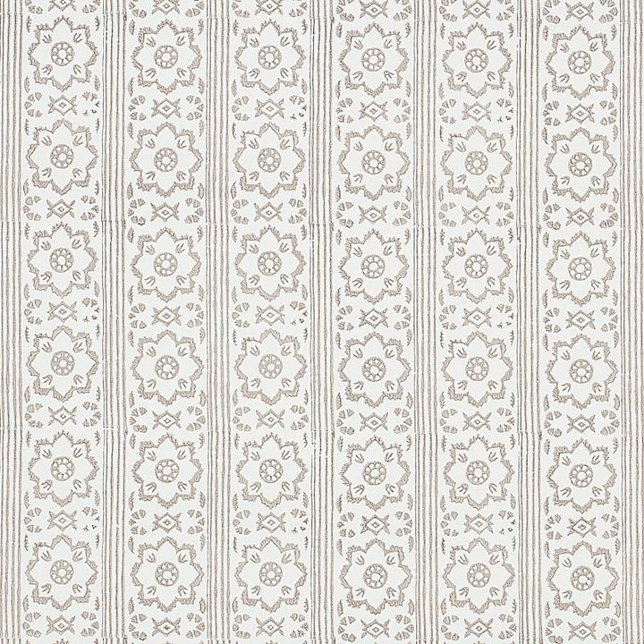 Sunda Hand Blocked Print Grey 5011221 by Schumacher Wallpaper Jacaranda 2.5" - Fabric Carolina -