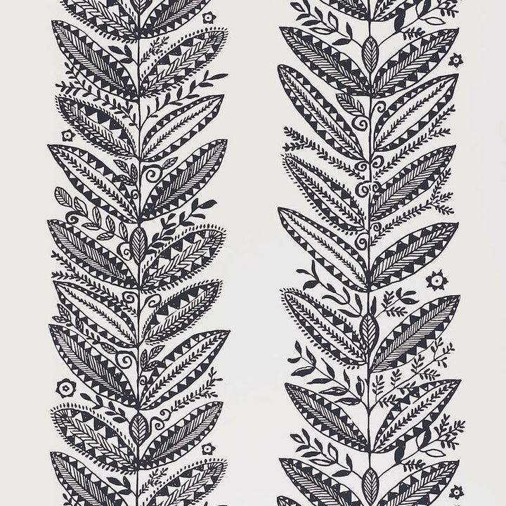 Eland Black 5010832 by Schumacher Designer Wallpaper Scandinavian Modern 27.0" - Swanky Fabrics -