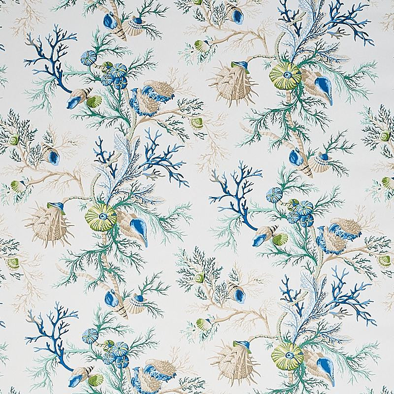 Del Tesoro Blue & Green 5010650 by Schumacher Wallpaper Signature Schumacher 18.0" - Fabric Carolina -
