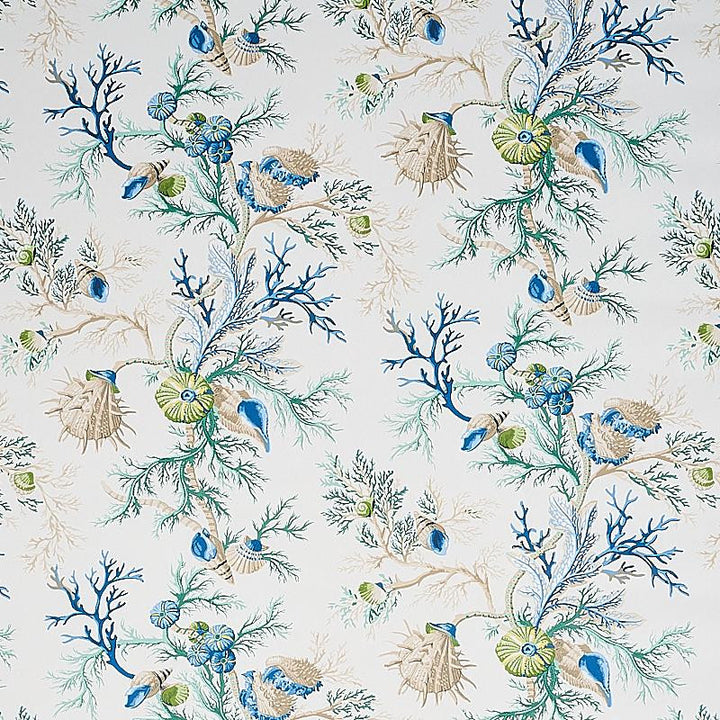 Del Tesoro Blue & Green 5010650 by Schumacher Wallpaper Signature Schumacher 18.0" - Fabric Carolina -