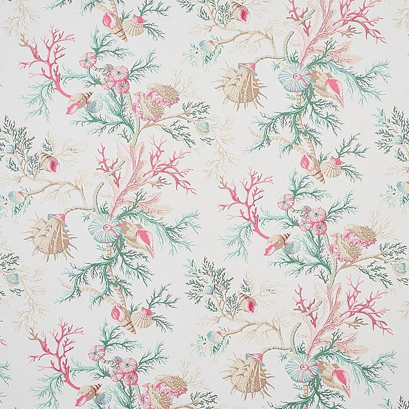 Del Tesoro Pink & Aqua 5010651 by Schumacher Wallpaper Signature Schumacher 18.0" - Fabric Carolina -