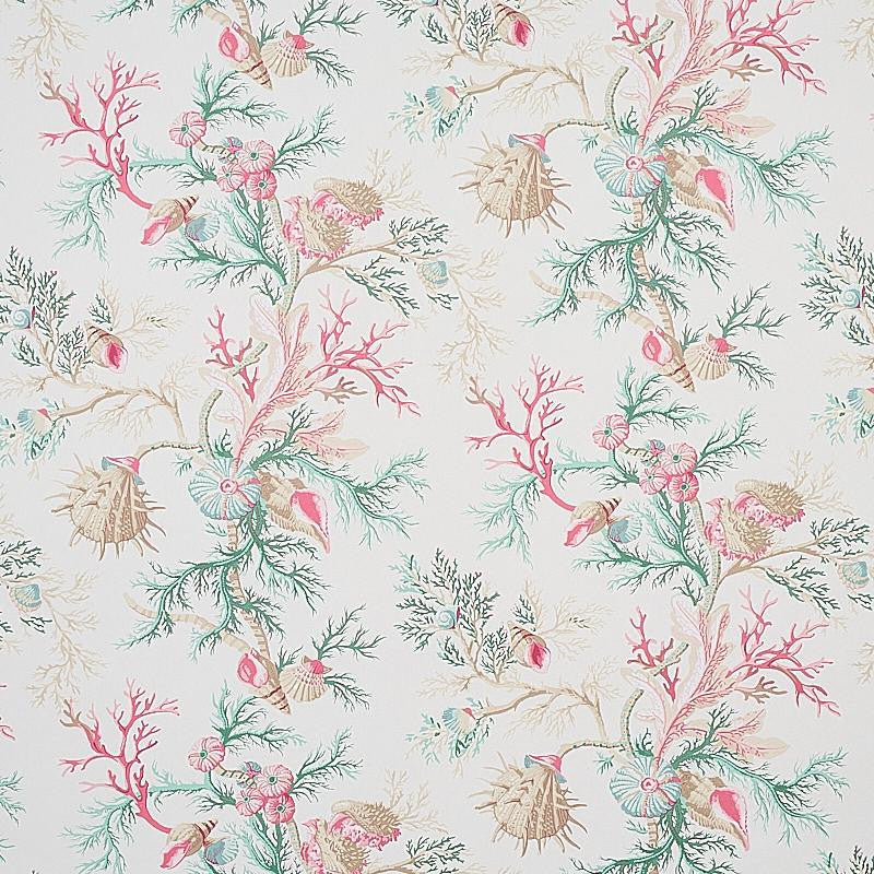 Del Tesoro Pink & Aqua 5010651 by Schumacher Designer Wallpaper Signature Schumacher 18.0" - Swanky Fabrics -