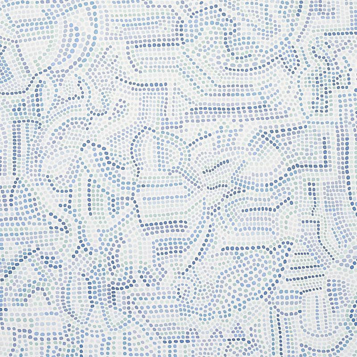 Galina Blues 5012020 by Schumacher Designer Wallpaper Bohemia 54.0" - Swanky Fabrics -