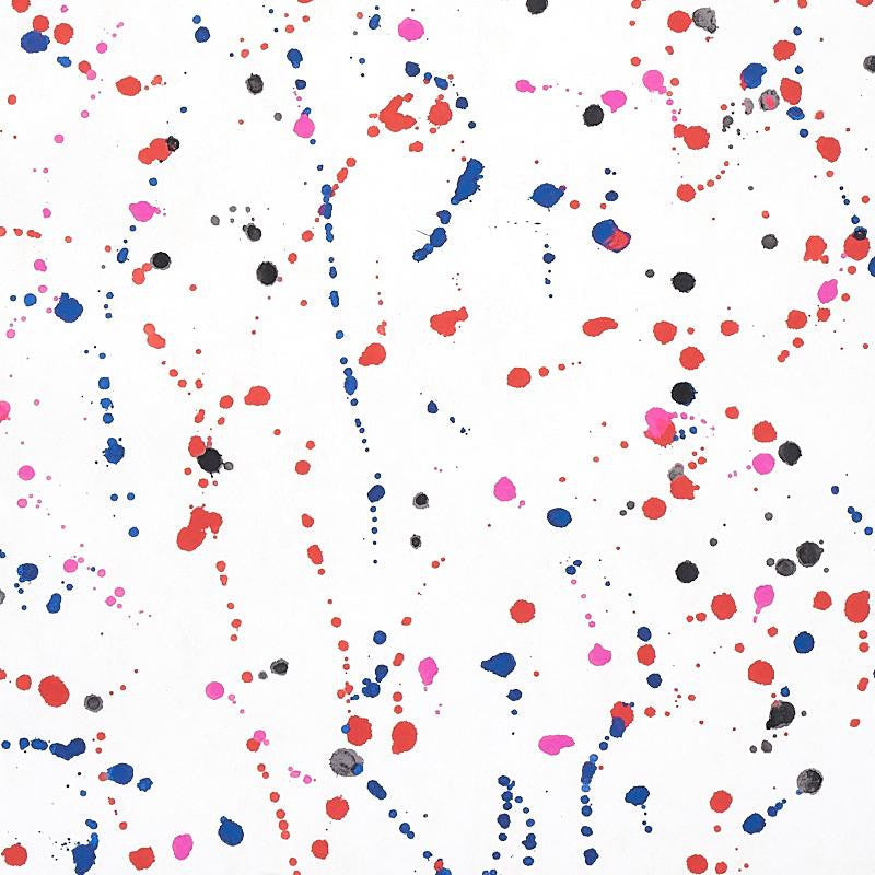 Ink Splash Red & Blue 5012180 by Schumacher Designer Wallpaper Porter Teleo 54.0" - Swanky Fabrics -