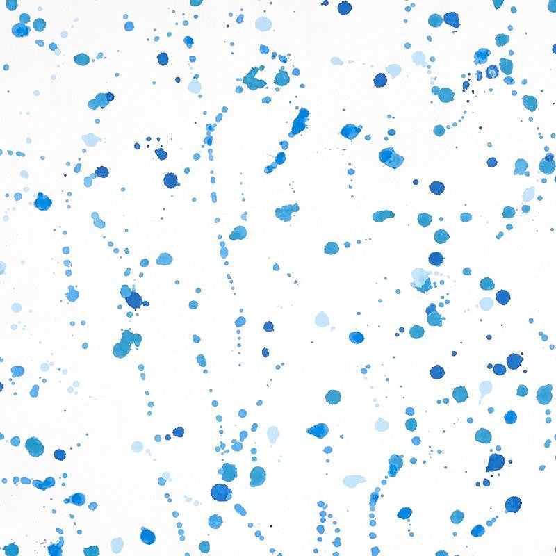 Ink Splash Blue 5012181 by Schumacher Designer Wallpaper Porter Teleo 54.0" - Swanky Fabrics -