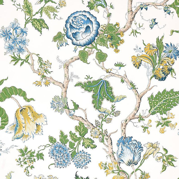 Josephine Blue 5012010 by Schumacher Designer Wallpaper Schumacher Classics 27.0" - Swanky Fabrics -