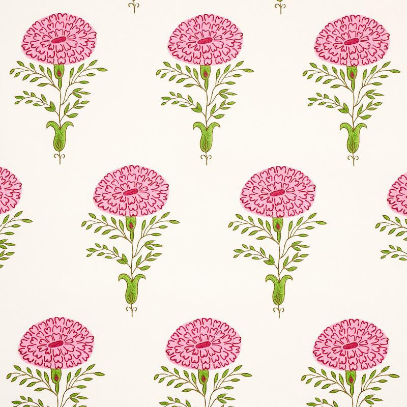 Marigold Pink 5012070 by Schumacher Wallpaper Molly Mahon 9.0" - Fabric Carolina -