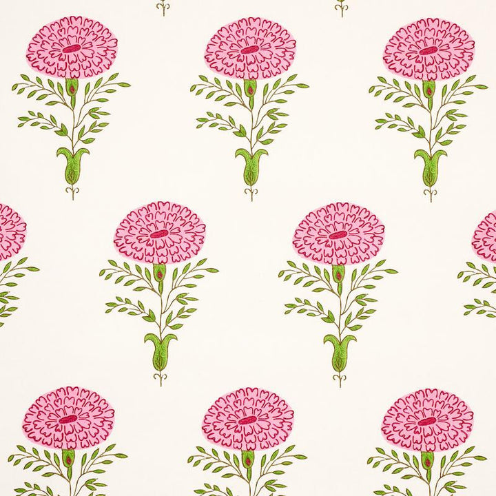 Marigold Pink 5012070 by Schumacher Wallpaper Molly Mahon 9.0" - Fabric Carolina -