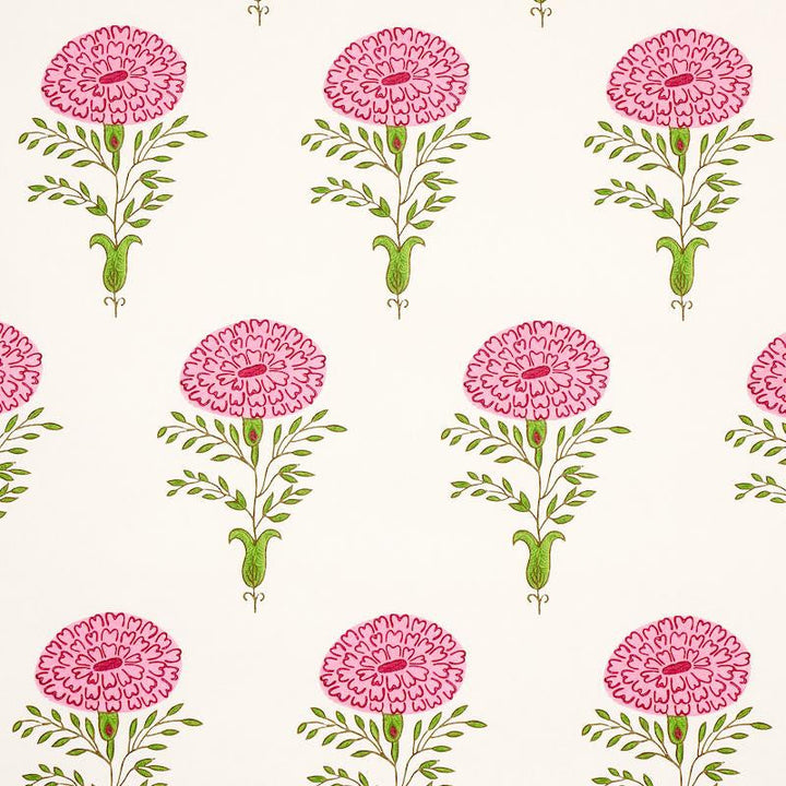 Marigold Pink 5012070 by Schumacher Designer Wallpaper Molly Mahon 9.0" - Swanky Fabrics -