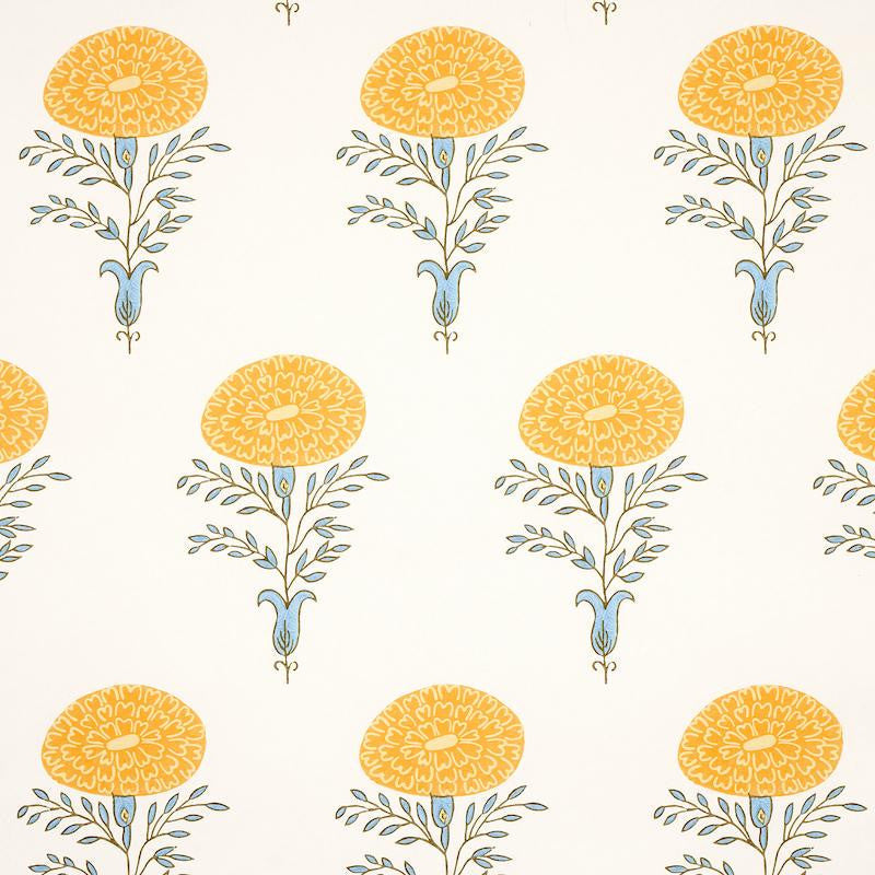 Marigold Yellow 5012071 by Schumacher Designer Wallpaper Molly Mahon 9.0" - Swanky Fabrics -