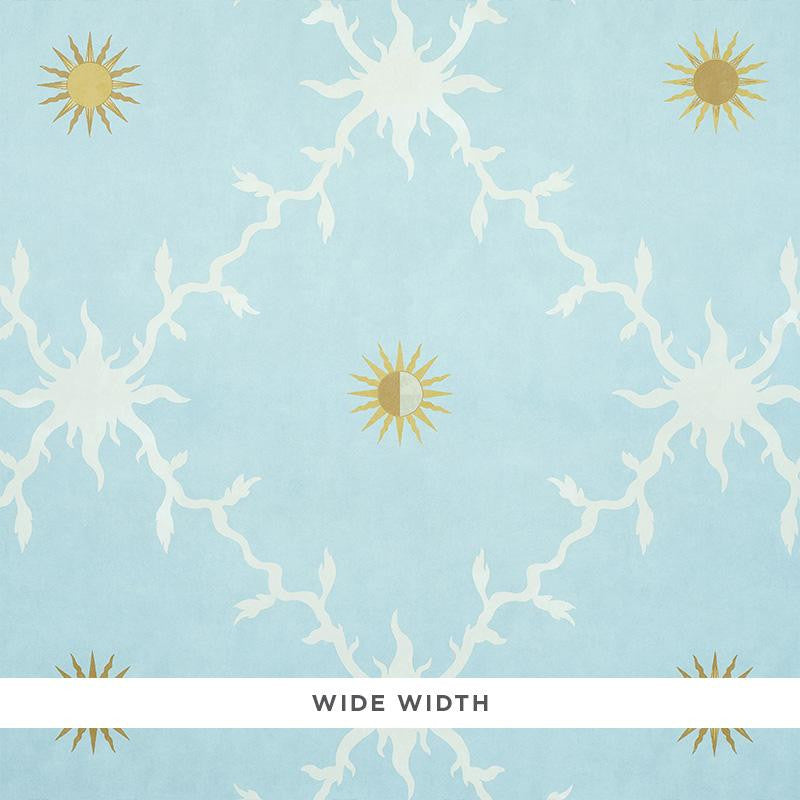 Palladio Trellis Sky 5011370 by Schumacher Wallpaper Misterioso 54.0" - Fabric Carolina -