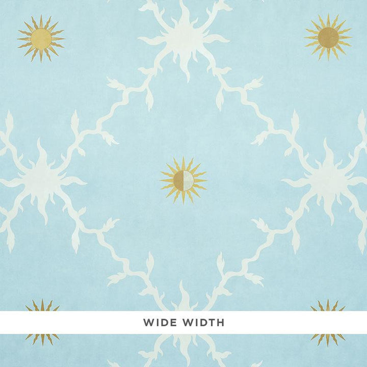 Palladio Trellis Sky 5011370 by Schumacher Wallpaper Misterioso 54.0" - Fabric Carolina -
