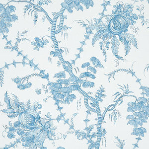 San Cristobal Toile Peacock 5010620 by Schumacher Wallpaper