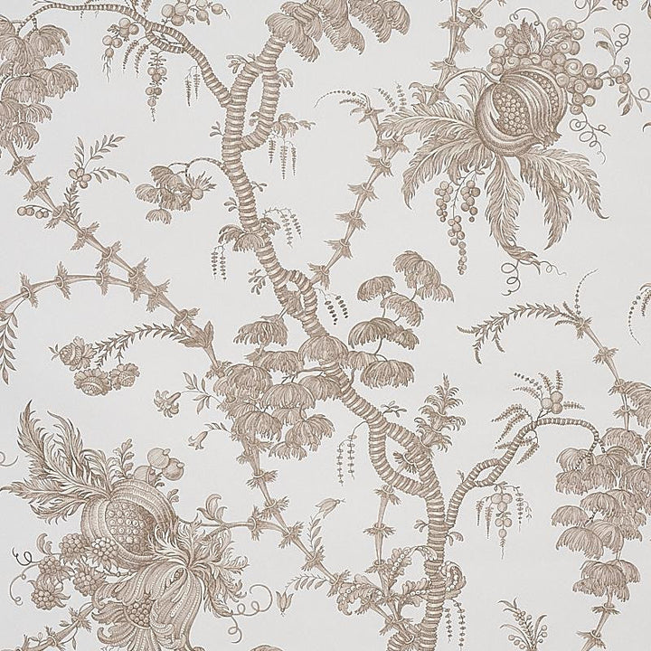 San Cristobal Toile Cocoa 5010621 by Schumacher Designer Wallpaper Signature Schumacher 27.0" - Swanky Fabrics -
