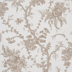 San Cristobal Toile Cocoa 5010621 by Schumacher Wallpaper