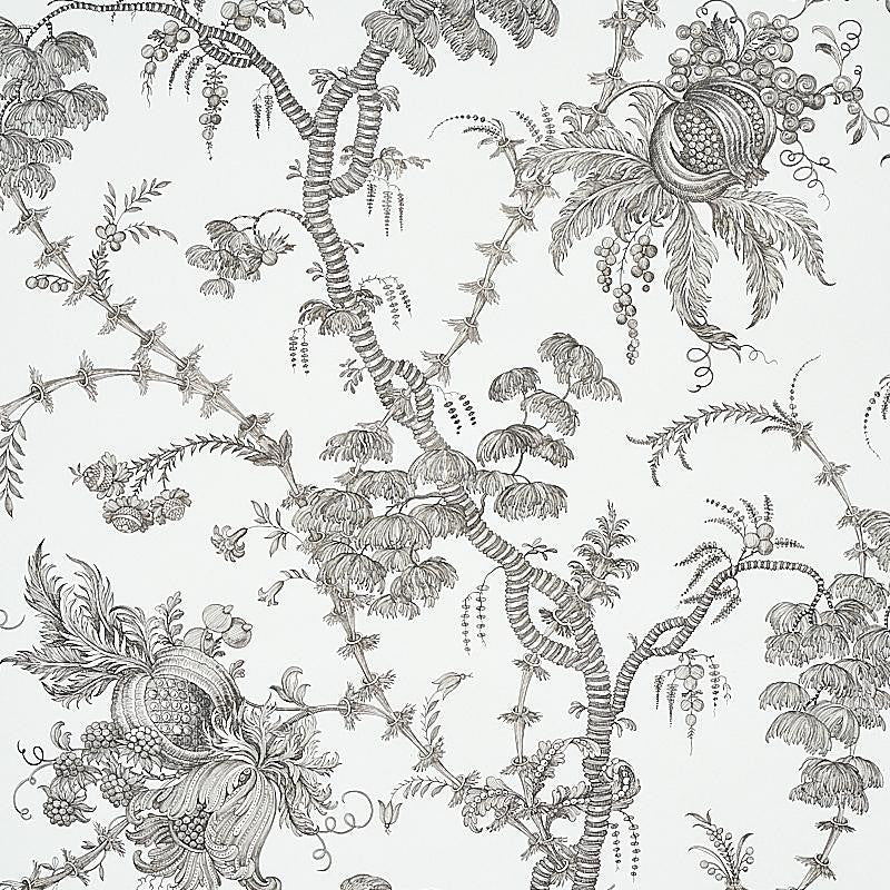 San Cristobal Toile Black 5010622 by Schumacher Designer Wallpaper Signature Schumacher 27.0" - Swanky Fabrics -