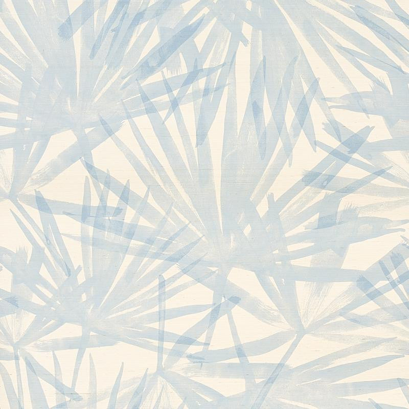Sunlit Palm Sisal Chambray 5012040 by Schumacher Wallpaper Natura 34.0" - Fabric Carolina -