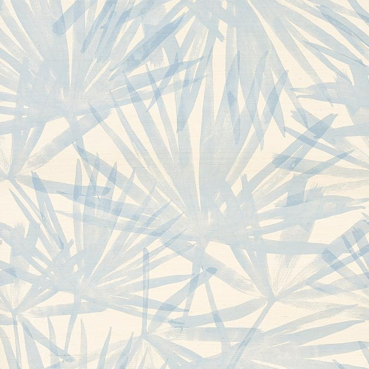 Sunlit Palm Sisal Chambray 5012040 by Schumacher Wallpaper Natura 34.0" - Fabric Carolina -