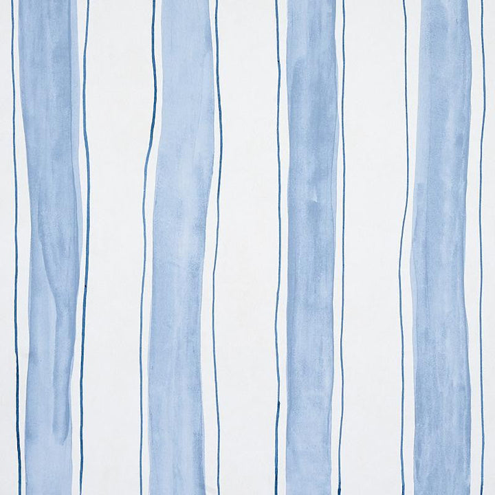 Tracing Stripes Sky 5012170 by Schumacher Designer Wallpaper Porter Teleo 54.0" - Swanky Fabrics -