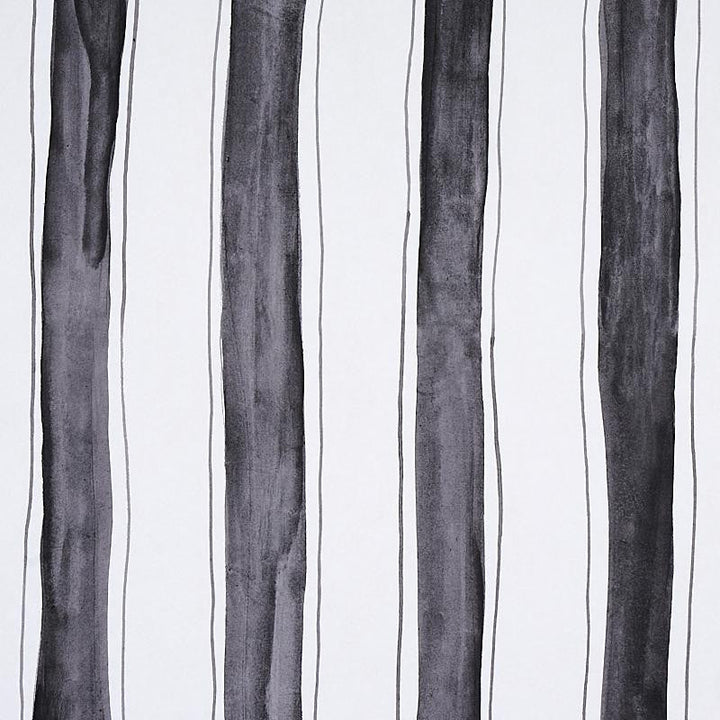 Tracing Stripes Black 5012172 by Schumacher Designer Wallpaper New Wave: Black & White 54.0" - Swanky Fabrics -