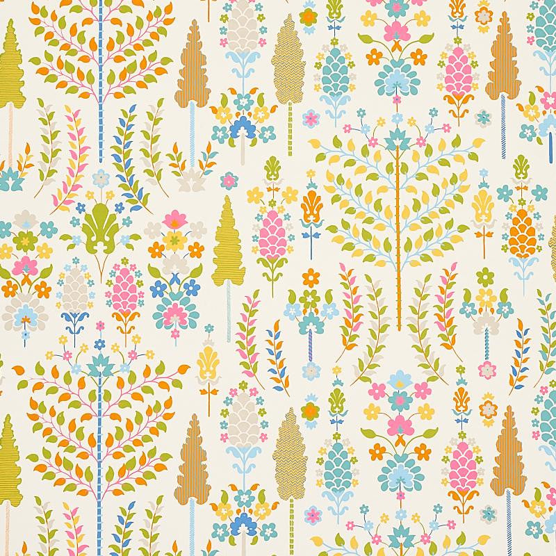 Desna Multi 5011851 by Schumacher Designer Wallpaper Perennial Favorites 27.0" - Swanky Fabrics -
