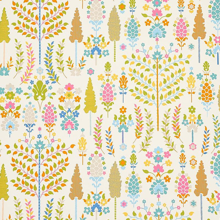 Desna Multi 5011851 by Schumacher Designer Wallpaper Perennial Favorites 27.0" - Swanky Fabrics -