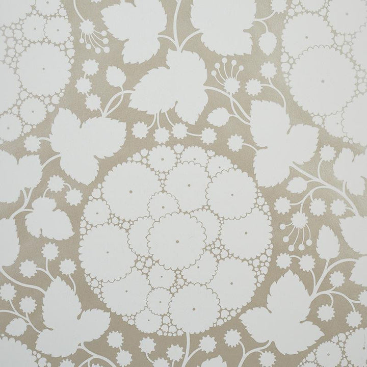 Marianne Champagne 5010720 by Schumacher Designer Wallpaper Flower Power 27.0" - Swanky Fabrics -