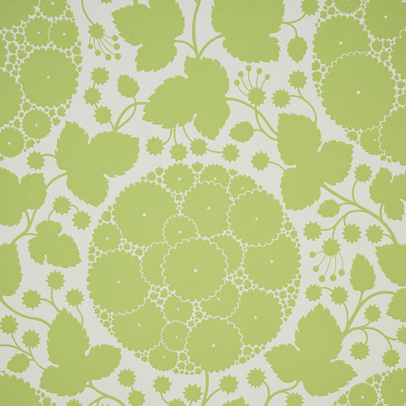 Marianne Leaf 5010722 by Schumacher Designer Wallpaper Flower Power 27.0" - Swanky Fabrics -