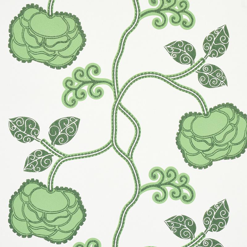 Queen Fruit Jade 5011411 by Schumacher Wallpaper Neisha Crosland 20.5" - Fabric Carolina -