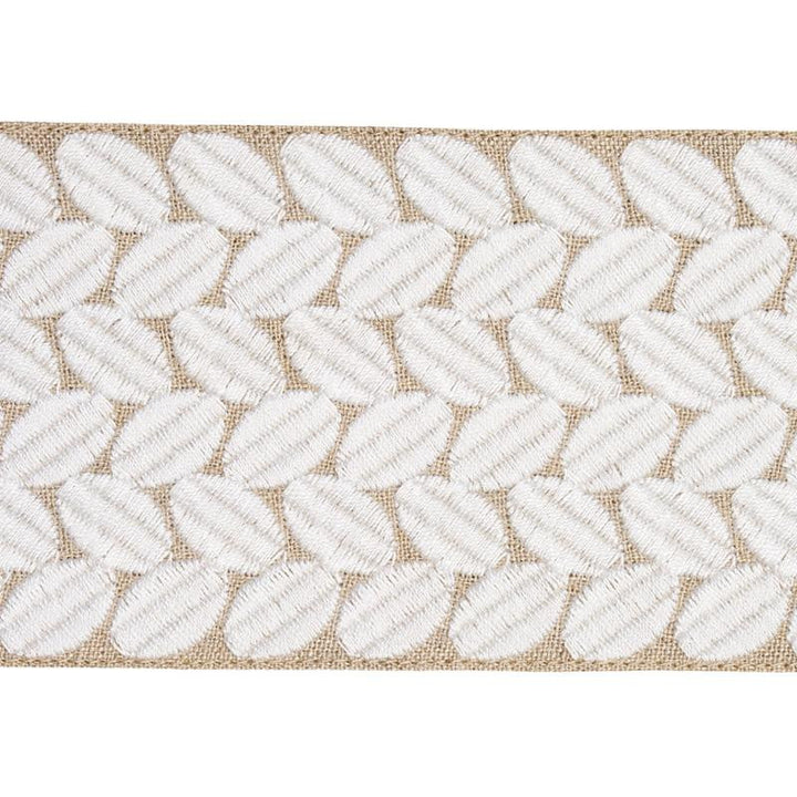 Berkeley Tape Wide Ivory On Natural 70658 by Schumacher Trim Happy Together Ii - Fabric Carolina -