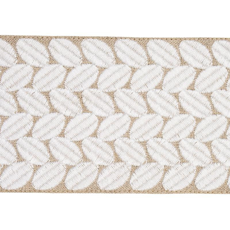 Berkeley Tape Wide Ivory On Natural 70658 by Schumacher Designer Trim Happy Together Ii - Swanky Fabrics -