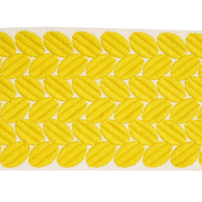 Berkeley Tape Wide Yellow 70659 by Schumacher Designer Trim Happy Together Ii - Swanky Fabrics -