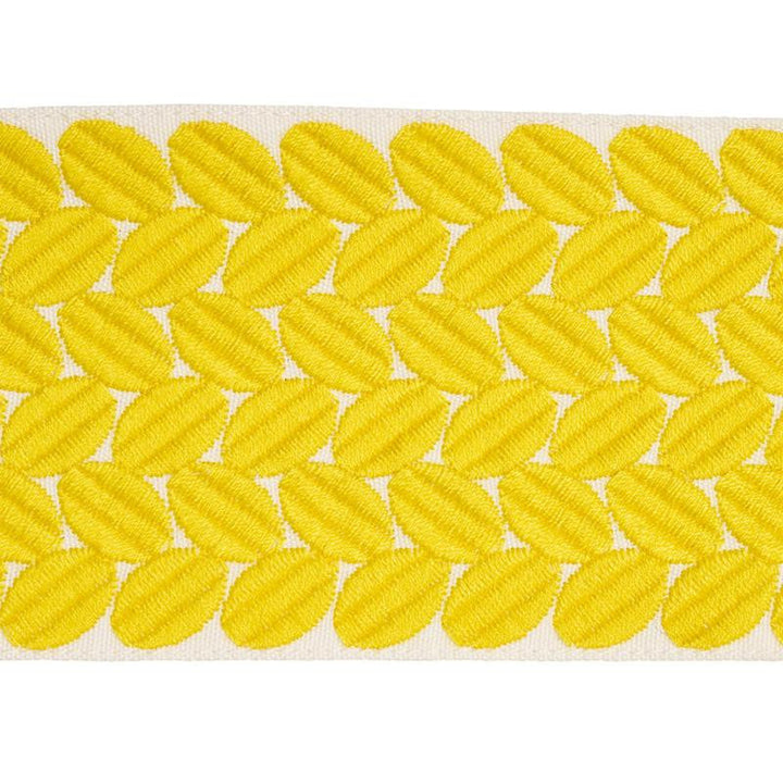 Berkeley Tape Wide Yellow 70659 by Schumacher Designer Trim Happy Together Ii - Swanky Fabrics -