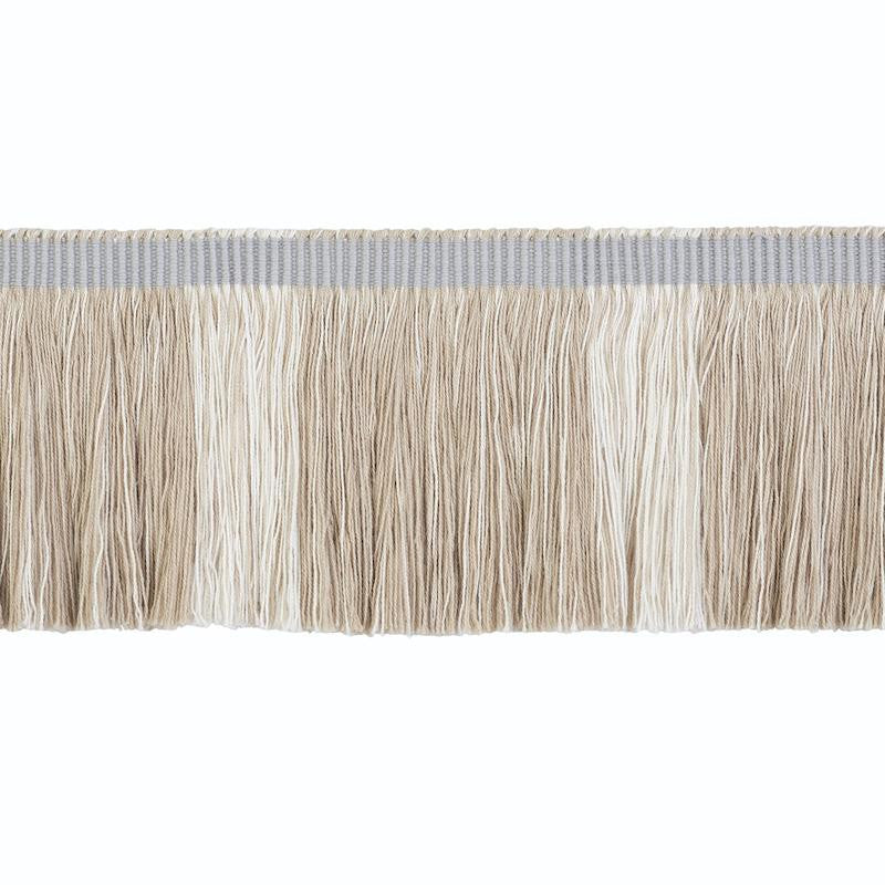 Calcada Fringe Natural 78980 by Schumacher Trim Stephanie Seal Brown - Fabric Carolina -